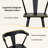 Black Solid Wood Dining Arm Chairs With Curved Back-1765536050