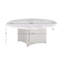 Table basse en marbre blanc avec base en acier inoxydable-895441228