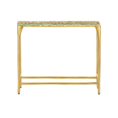Honeycomb Gold Console Table