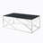31.4 Inch Modern Two-Tier Square Coffee Table - An Elegant Combination of Clear Glass and Marble Pattern Sticker.It can be used as a coffee table,a side table or a display stand.-235532371