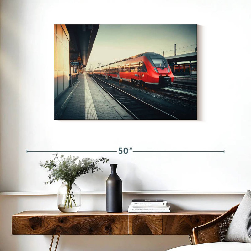 Mehar Red Train, 24" H x 36" W
