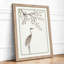 Heron and Cherry Blossom Japandi - Framed Print-37751438-37751436