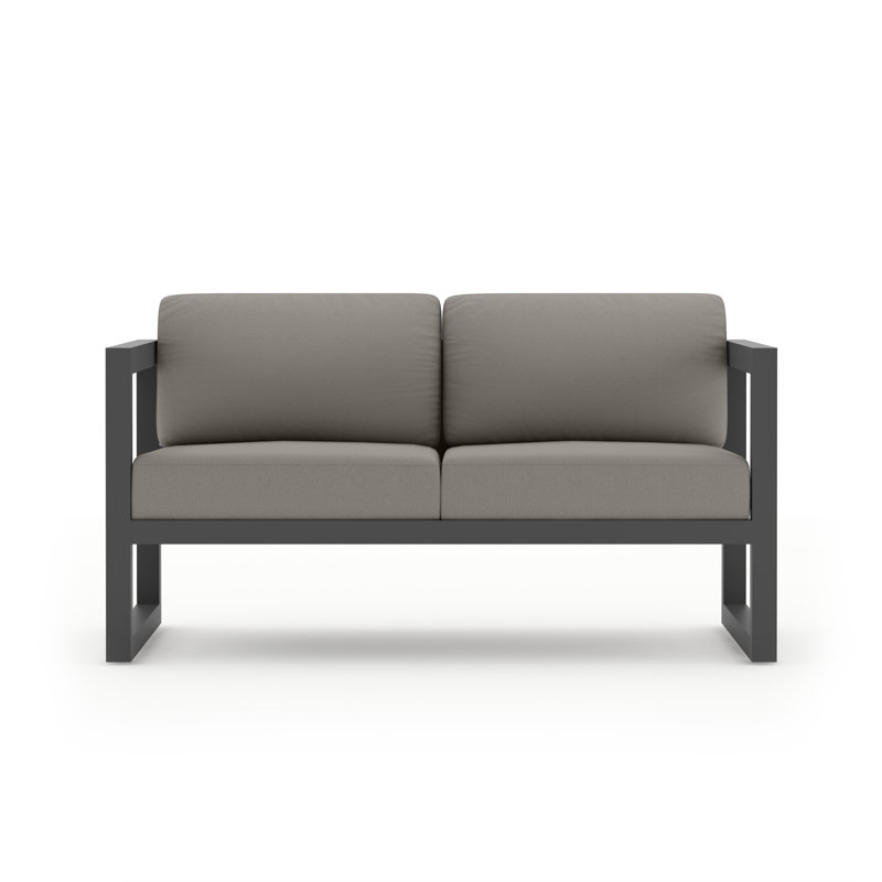 Avion 3 Piece Loveseat Set With Swivel, Canvas Charcoal Sunbrella® Canvas, Slate