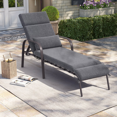 Eva-Rose 63.32" Long Reclining Single Chaise with Cushions by Latitude Run