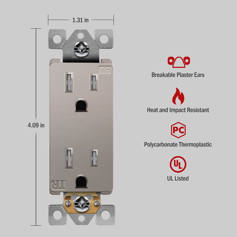 Récipient en nickel à résistance à l'abrasion inviolable de qualité décorative 15A de Enerlites - nickel (paquet de 20)