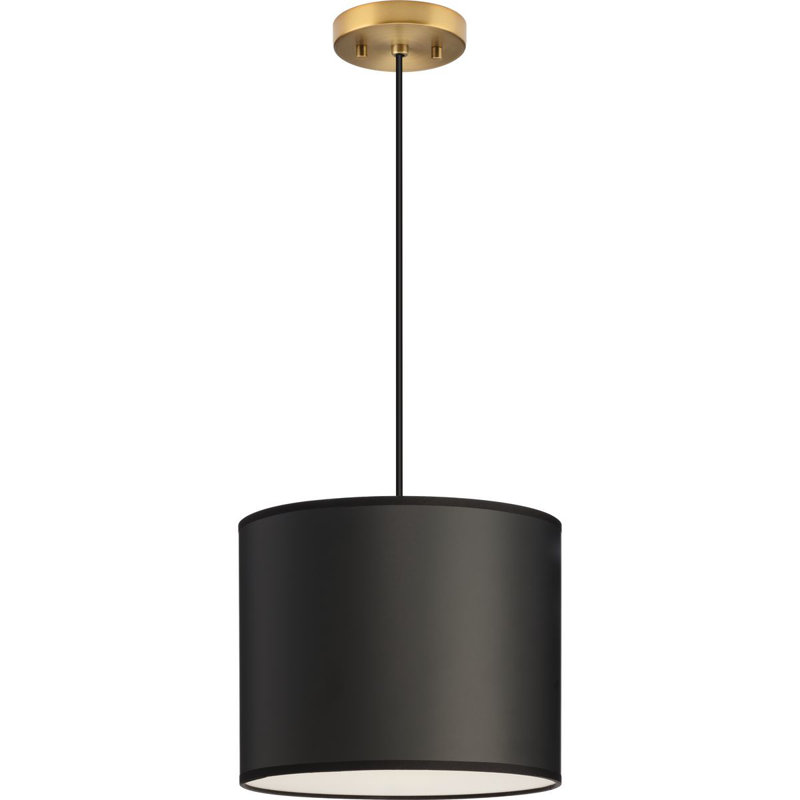 Luminaire suspendu cylindrique 1 lumière, Parchemin noir
