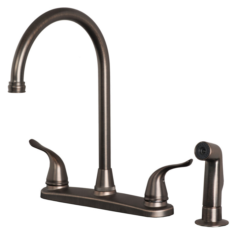Two Handle High Arc Kitchen Faucet with Side Spray