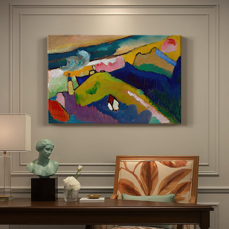 Paysage de Murnau (paysage près de Murnau) - Wassily Kandinsky - Toile tendue avec châssis-c. 1909, 18 x 27