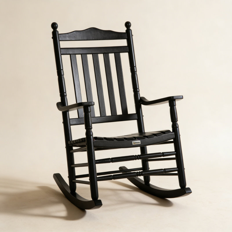 Chaise berçante à haut dossier Traditional, Noir