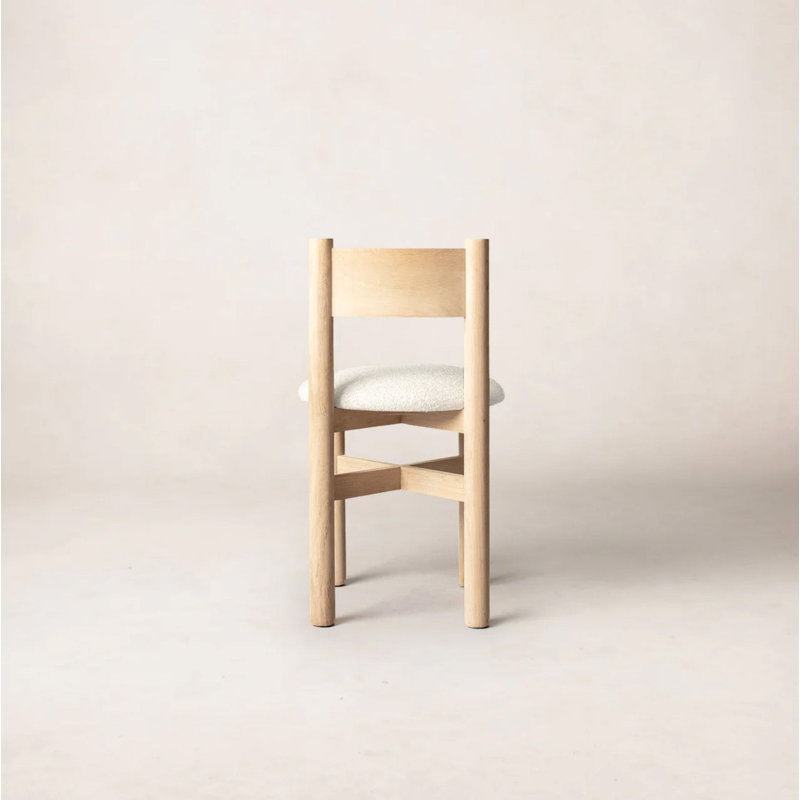 Teddy Dining Chair, Fabric White, Natural