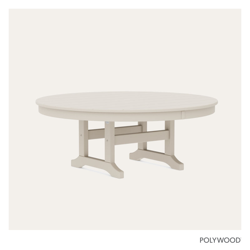 POLYWOOD Round Conversation Table, Sand, 48"