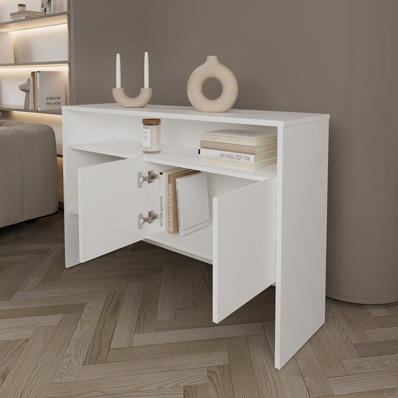 Console à mi-chemin, salon, Blanc