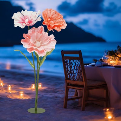 Giant Artificial Flowers With Stems And Base