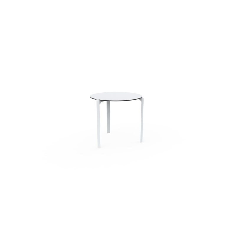 Quartz Plastic Dining Table, White, 27.25"