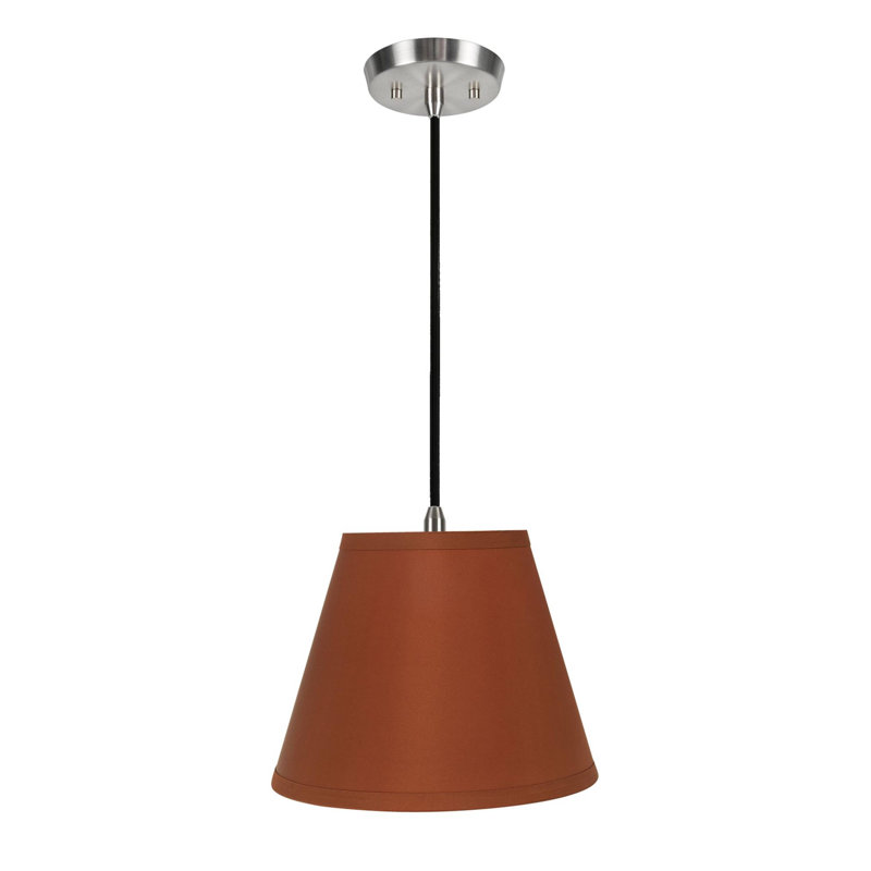 Luminaire suspendu conique à 1 lumière Melvin, H 9 po x l 12 po x P 6 po, Orange brûlé
