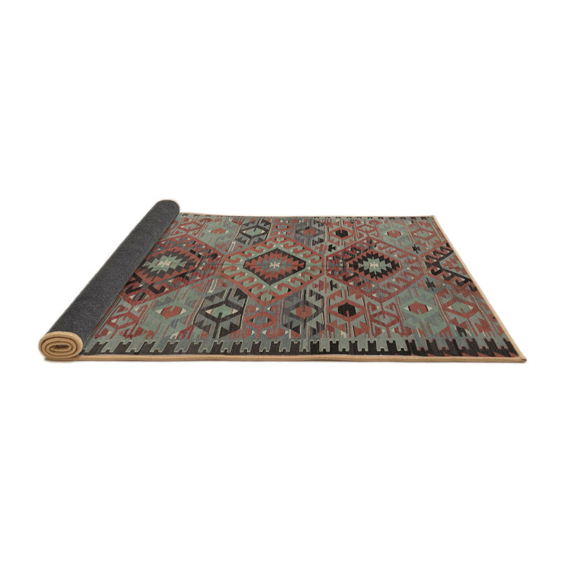 Tapis brun/gris/bleu traditionnel, Rond 4 pi