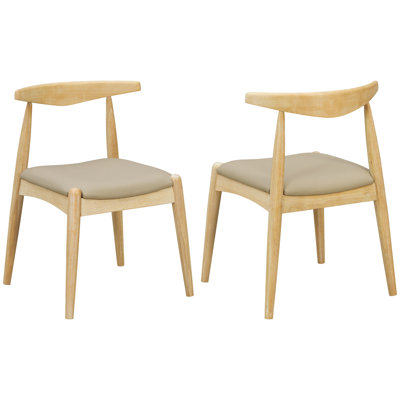 Set of 2 Leather Dining Chairs with sturdy legs
