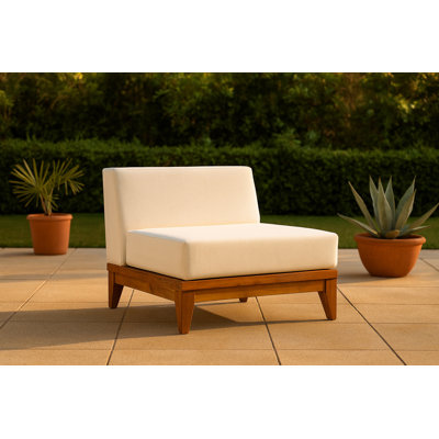 Cohbert Acacia Outdoor Armless Lounge Chair