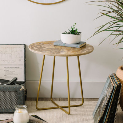 Solid Wood Top End Table