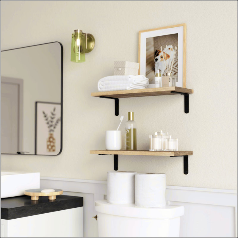 Ensemble de 2 tablettes en bois rustique