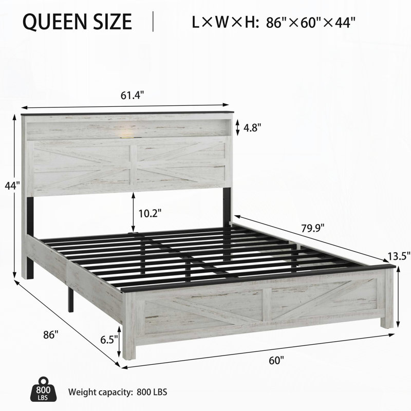 Base de lit plateforme moderne, Grand lit