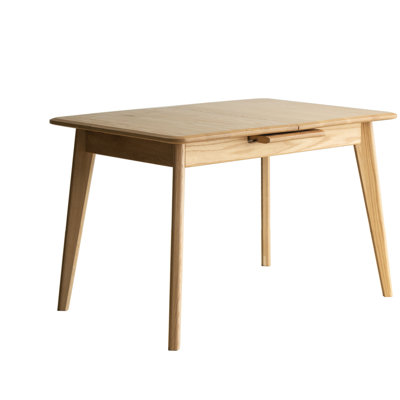 Natural Solid Oak Table With Extendable Top, Seats 6 - 8, Water , Stable Design Dining Telescopic Feature, Scratch Finish, Safe For Family Use