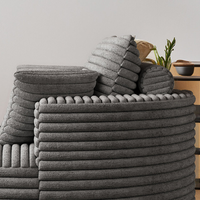 Fauteuil demi-tonneau 50 po, Grey Corduroy