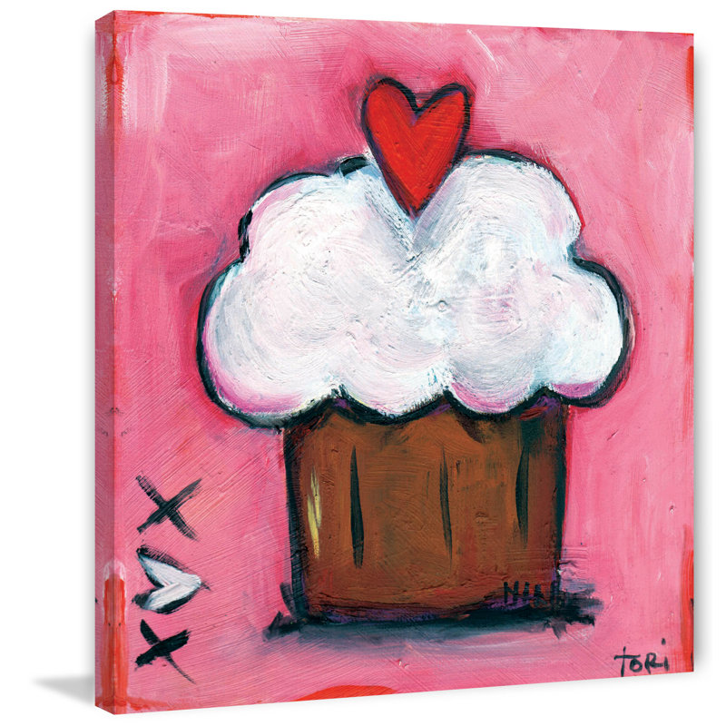 Reproduction d’art sur toile tendue "rose cardiaque petits gâteaux" par tori campisi, H 32 po x l 32 po