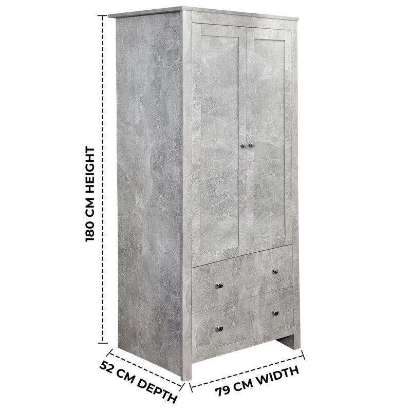 Alexendria 2 Door Manufactured Wood Wardrobe