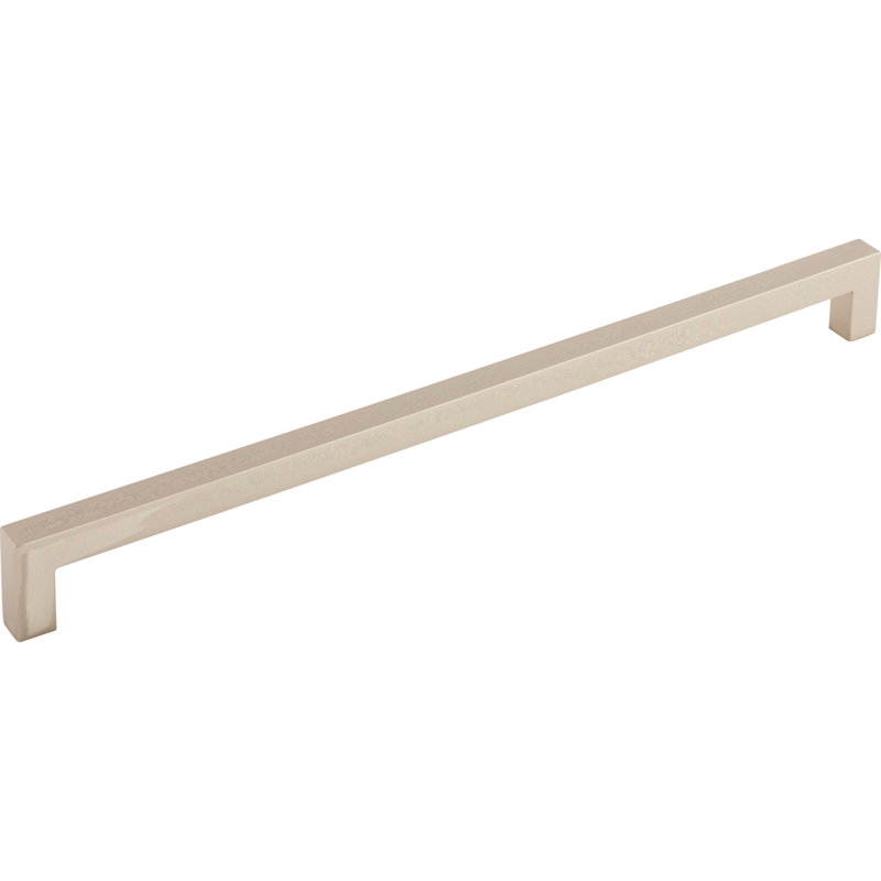 Square Bar pull, Polished Nickel, 12" Center to Center