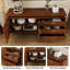 Buffet rectangulaire 59 "avec pieds en acier inoxydable, 3 tiroirs en bois et armoire de rangement 2 portes 59"