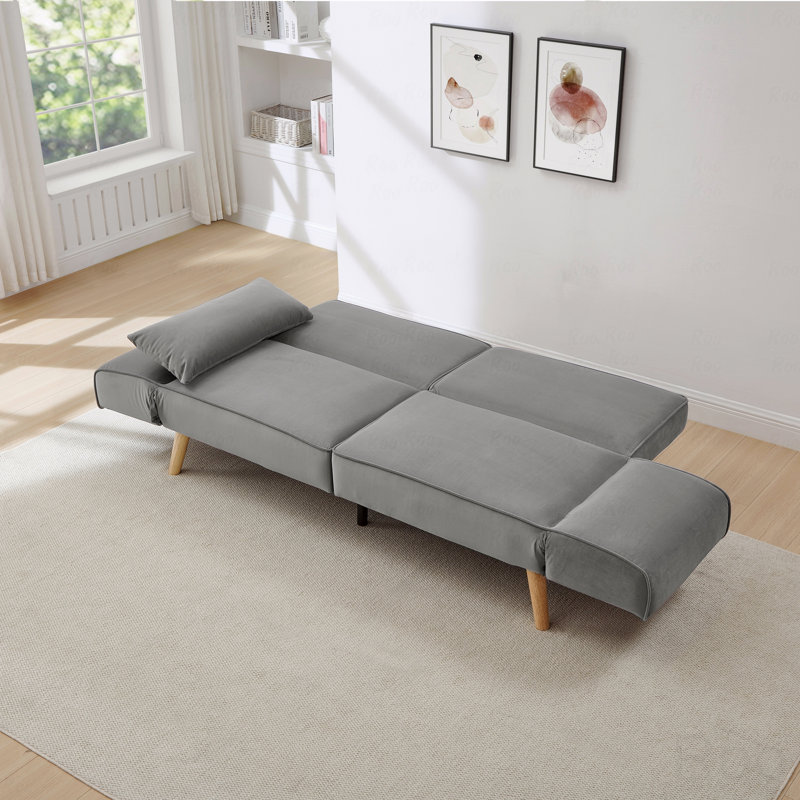 Futon canapé-lit avec accoudoirs réglables, réglable, Gris