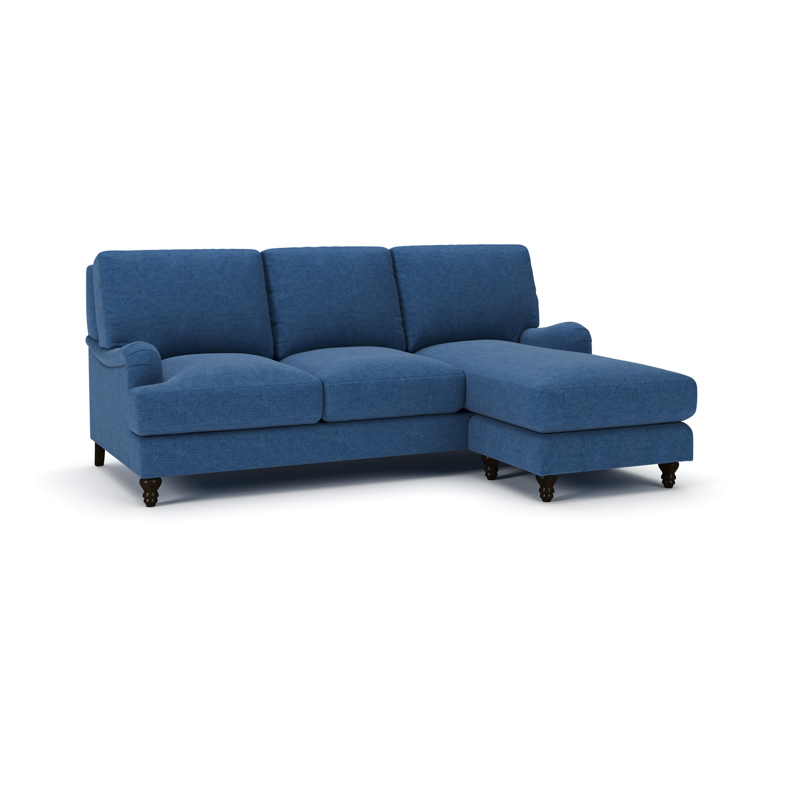 Walters Upholstered Sectional With Reversible Chaise, Classic Indigo