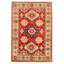 Tapis décoratif en laine rouge de conception unique 6 pi 8 po X 9 pi 10 po noué à la main New Age