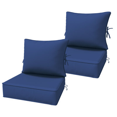 Ensemble de 6,5 po de coussins de remplacement pour l'extérieur, siège / dossier à assise profonde, l 24 po x P 24 po, ensemble de 2