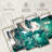 Abstract Abstract Teal On Canvas 4 Pieces Set-92787990