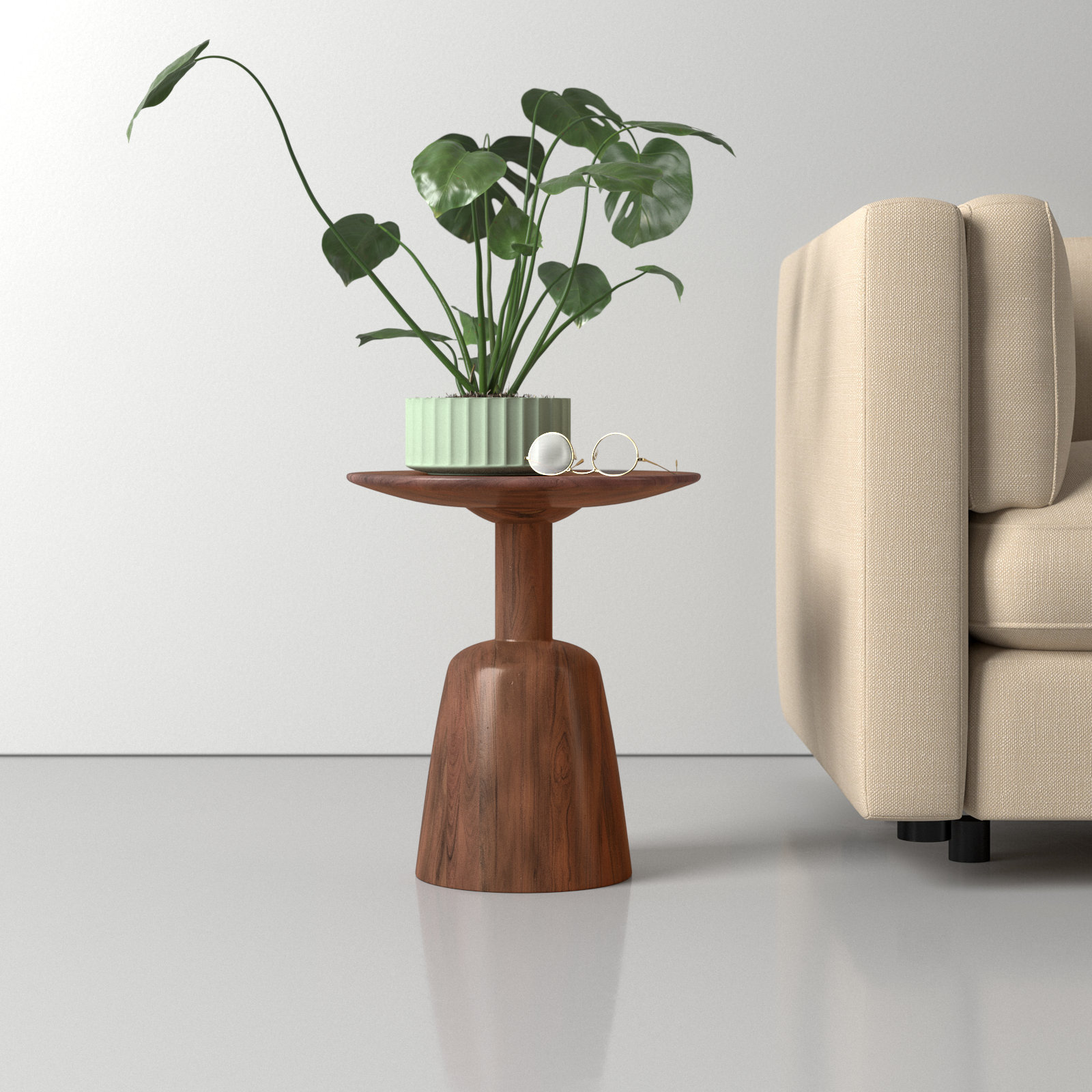 James Solid Wood End Table, Brown