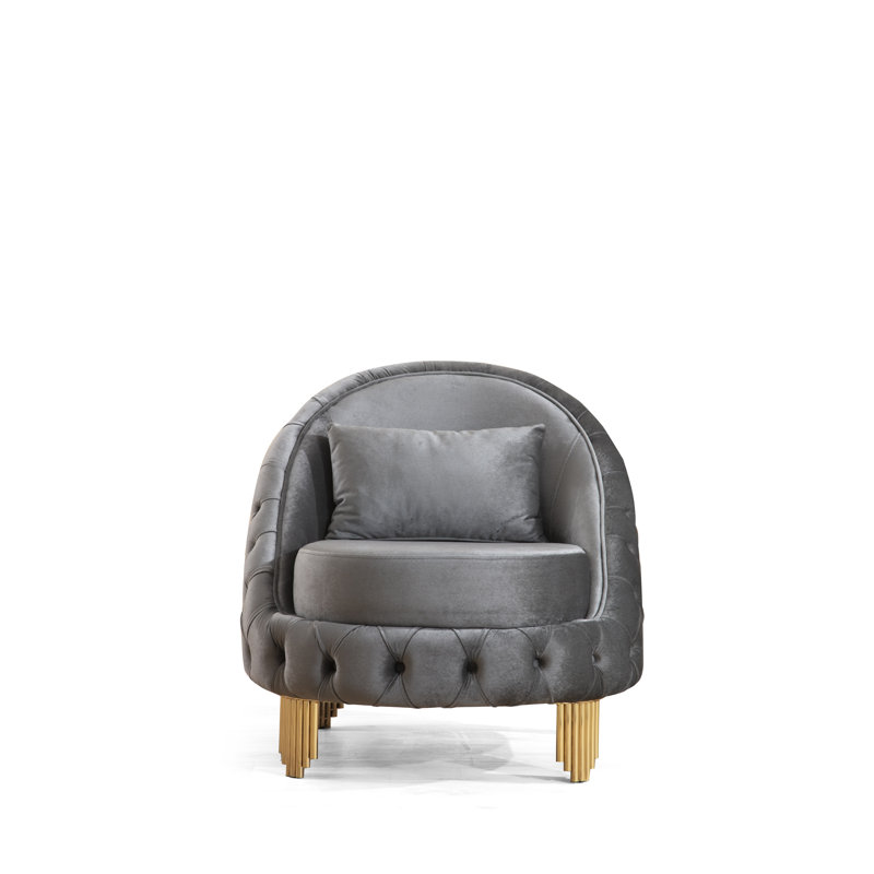 Chaise avec revêtement en velours capitonné