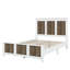 Lit plateforme contemporain en bois de style campagnard avec bandes décoratives en bois-80021526-80021527
