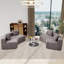 Canapé modulaire courbé en chenille avec 4 coussins - Conception semi-circulaire modulaire pour le salon, la chambre à coucher, le bureau ou le salon-45945635
