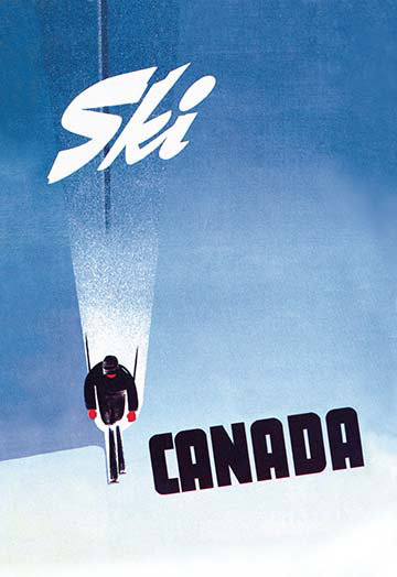 Affiche rétro ewart ski canada par peter