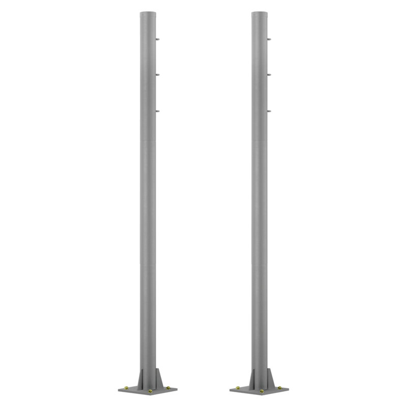 Barre de voile d'ombrage en acier robuste de 10 pi, diamètre de 2,4 po, Gris