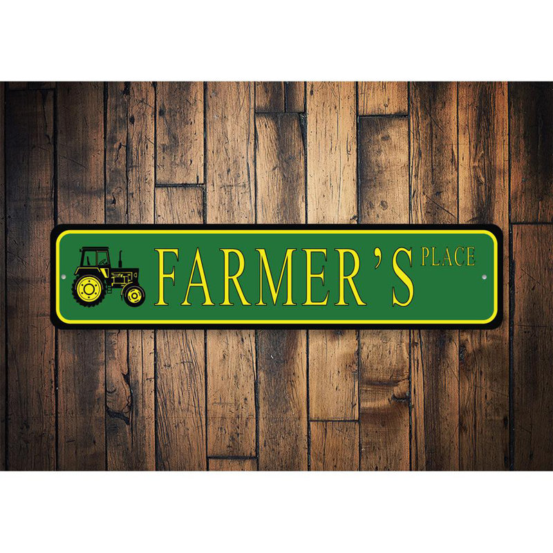 Plaque en aluminium Farmer Street, H 4 po x l 18 po x P 0,04 po
