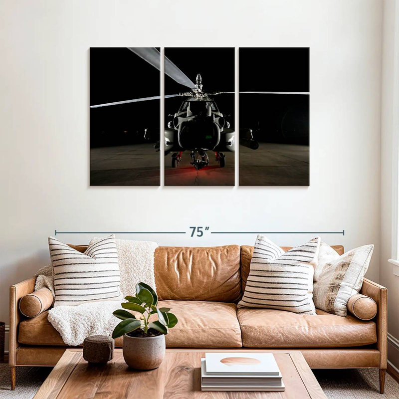 Mehar Apache Military Helicopter, 36" H x 57" W