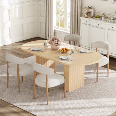 Ensemble de 2/4/6 chaises de salle à manger modernes du milieu du siècle, revêtues de tissu, en bois d'hévéa, avec rembourrage en mousse, style ferme, pour petites salles à manger.