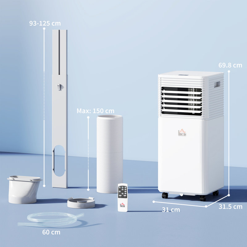 7000 BTU Portable Air Conditioner with Remote, White