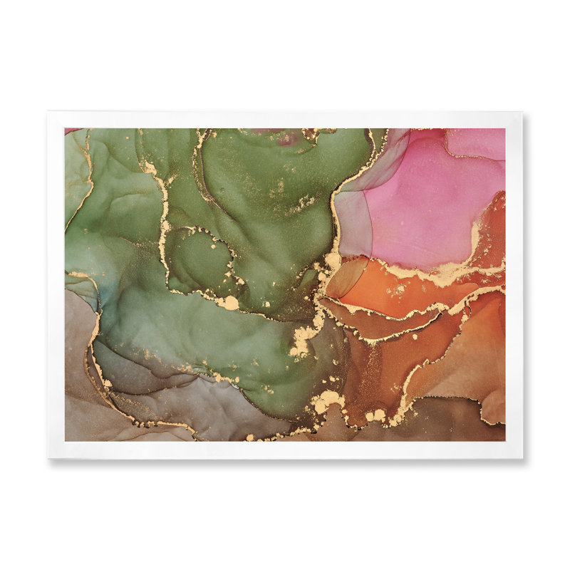 «Mauve et vert», reproduction d'art sur toile, H 16 po x l 32 po x P 1 po, Cadre photo blanc