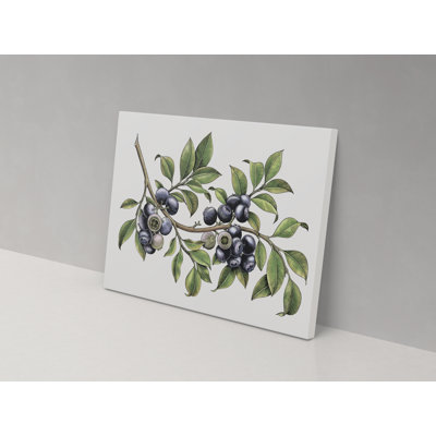 Blueberry Branches - Wrapped Canvas Print