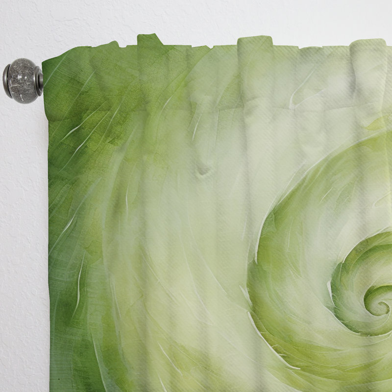 Green Serene Spiral Dreams - Rideau à spirales abstraites - Velours obscurcissant - 1 panneau, L 52 po x L 84 po