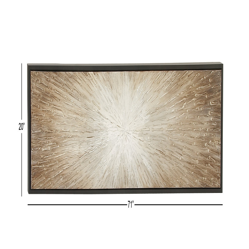 73" x 22" Brown Radial Starburst Canvas Wall Art